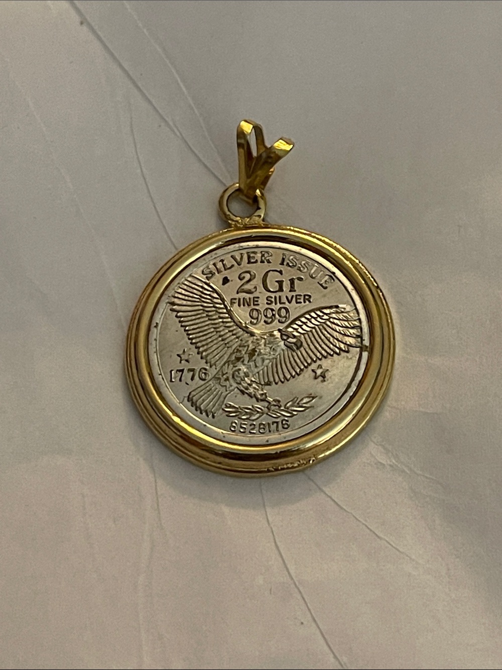 2 Gr ~ Silver Eagle Coin Pendant ~ 1776
